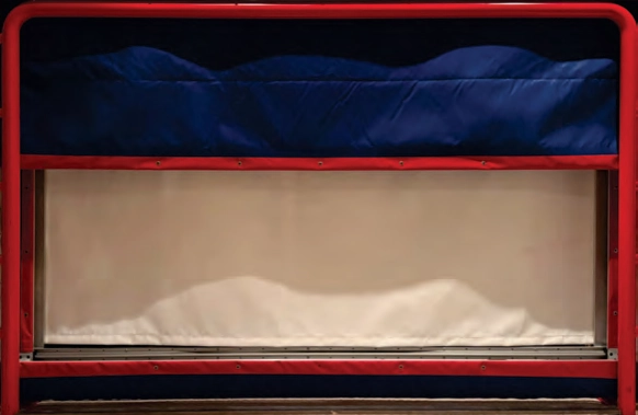 hockey net with curtain for shooting the top of the net